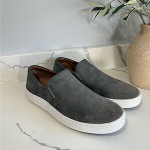 BROTHERS UNITED mens slip on gray leather low heel casual shoe